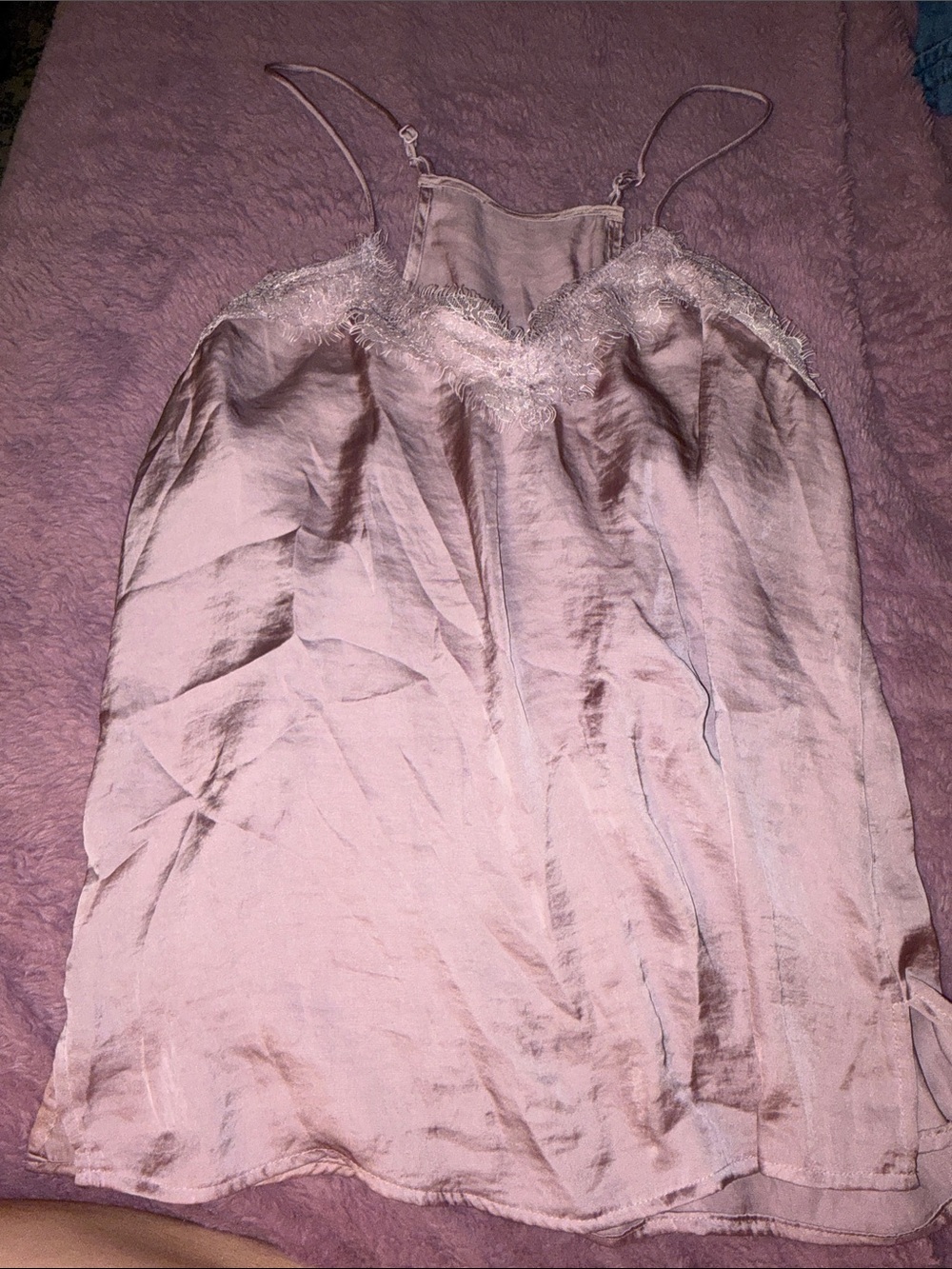 Silky Lace Trim Silk sleep top